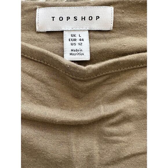 TopShop Women's Sleeveless Beige Tank Top Size L Casual Spring - Picture 5 of 6